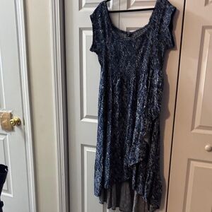 Torrid Blue and Gray High Low Dress